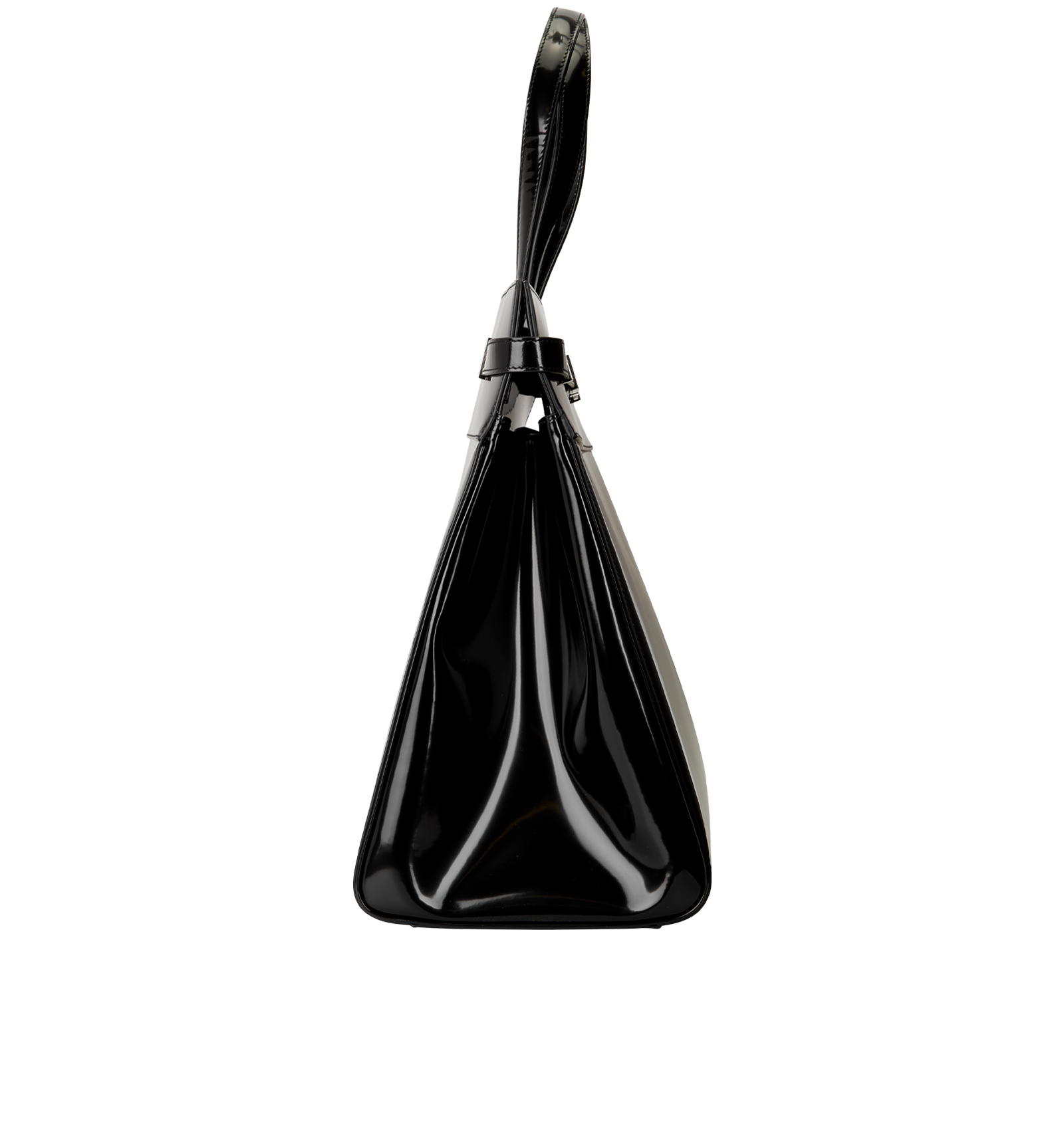 Large Manhattan, &pound;1,900, Handbags, Black, Patent Leather, Side view